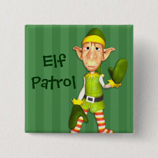Weihnachtself-Patrouillen-Knopf Button