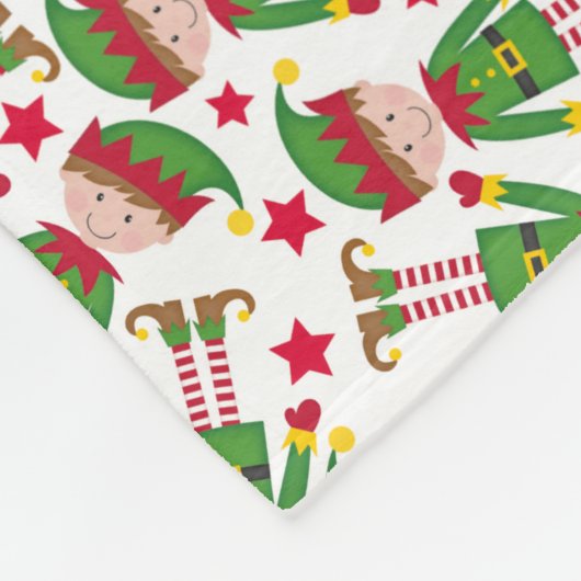 Weihnachtself Personalisiert  Fleecedecke (Ecke)