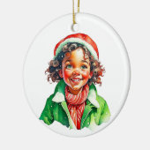 Weihnachtself Personalisiert Keramik Ornament (Links)