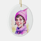 Weihnachtself Personalisiert Keramik Ornament (Rechts)