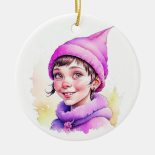 Weihnachtself Personalisiert Keramik Ornament