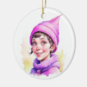 Weihnachtself Personalisiert Keramik Ornament (Links)