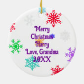 Weihnachtself Personalisiert Keramik Ornament (Hinten)