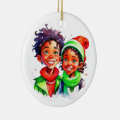 Weihnachtself Personalisiert Keramik Ornament (Rechts)