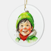 Weihnachtself Personalisiert Keramik Ornament (Links)