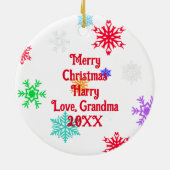 Weihnachtself Personalisiert Keramik Ornament (Hinten)