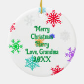 Weihnachtself Personalisiert Keramik Ornament (Hinten)