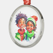 Weihnachtself Personalisiert Ornament Aus Metall (Links)