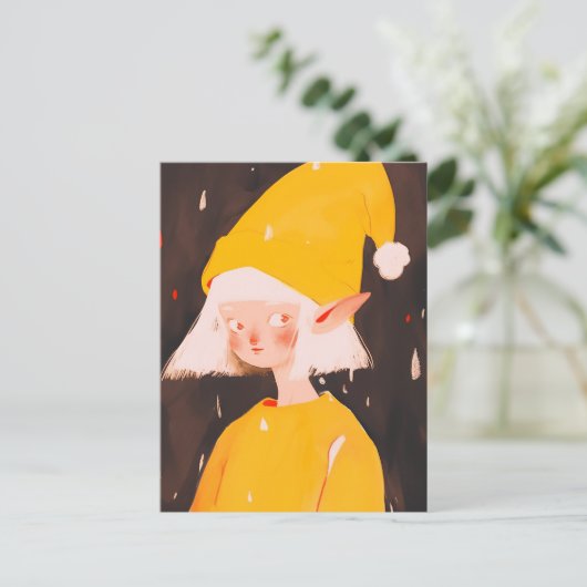 Weihnachtself Postkarte (Stehend Vorderseite)