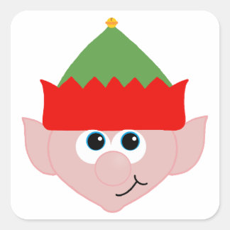 Weihnachtself Quadratischer Aufkleber