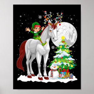 Weihnachtself Reitpferd Rentier Reitpferd Snowman  Poster