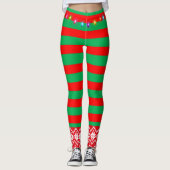 Weihnachtself rot und grün leggings (Vorderseite)