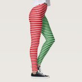 Weihnachtself-rotes und grünes gestreiftes leggings (Rechts)