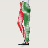Weihnachtself-rotes und grünes gestreiftes leggings (Links)