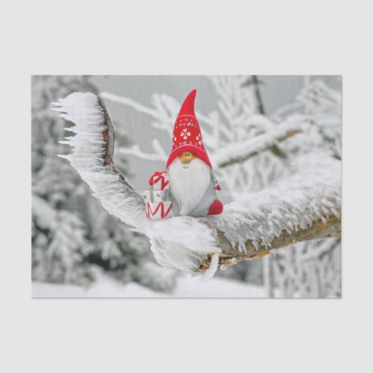 Weihnachtself Schneebäume Seidenpapier (Vorderseite)