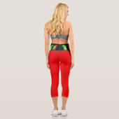 Weihnachtself schwarz und rot capri leggings (Rückseite)