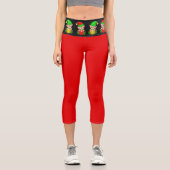 Weihnachtself schwarz und rot capri leggings (Vorderseite)