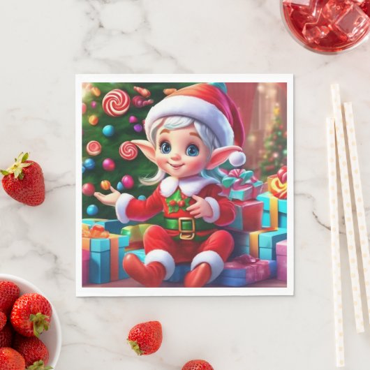 Weihnachtself Serviette (Beispiel)