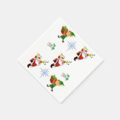 Weihnachtself-Servietten-Claus serviert Mittag- un Serviette (Ecke)