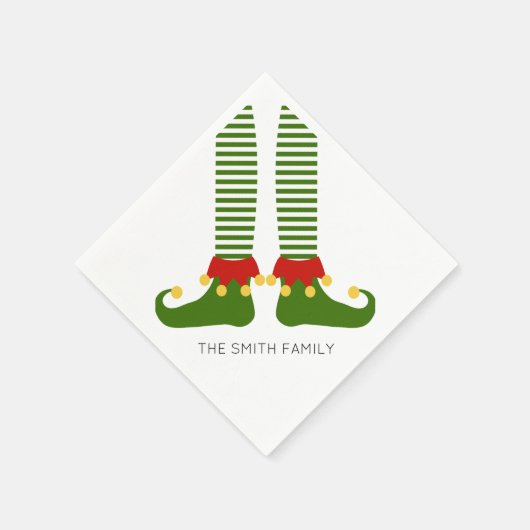 Weihnachtself Shelf NAME Funny Holiday Festlich Serviette (Ecke)