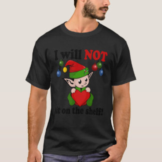 Weihnachtself sitzt nicht auf dem klassischen Shel T-Shirt