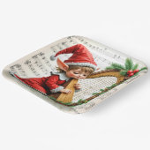 Weihnachtself spielt Harfe Pappteller (Gewinkelt)