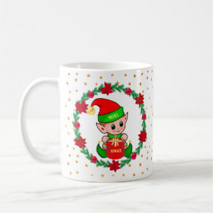 Weihnachtself, Tannenreif, Weihnachtssterne & Ster Kaffeetasse
