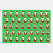 Weihnachtself und Freudenherzen auf goldenen Strei Geschenkpapier Set (Vorderseite 2)