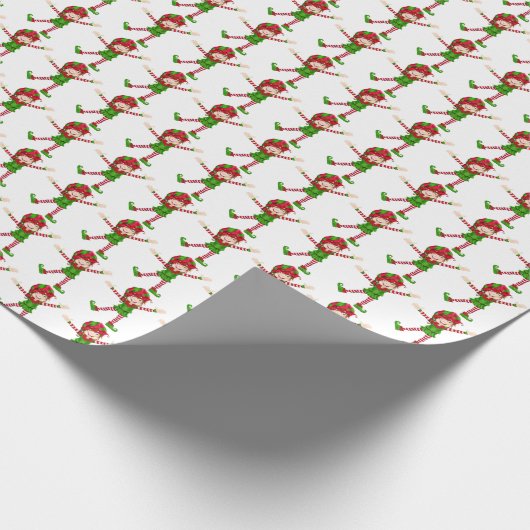 Weihnachtself-Urlaubspapier Geschenkpapier (Ecke)