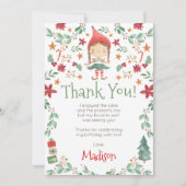 Weihnachtself Vielen Dank Karten (Vorderseite)