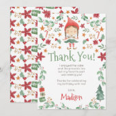 Weihnachtself Vielen Dank Karten (Vorne/Hinten)