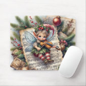 Weihnachtself Violine spielen Mousepad (Mit Mouse)