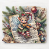 Weihnachtself Violine spielen Mousepad (Vorne)