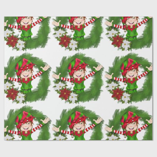 Weihnachtself-Weihnachtsgeschenk-Verpackung Geschenkpapier (Flach)