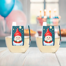 Weihnachtself Weinglas Ohne Stiel
