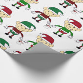 Weihnachtself-Weiß-Packpapier Geschenkpapier (Ecke)