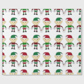 Weihnachtself-Weiß-Packpapier Geschenkpapier (Flach)