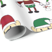 Weihnachtself-Weiß-Packpapier Geschenkpapier (Rolleneckpunkt)