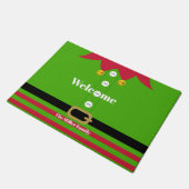 Weihnachtself-Willkommen Fußmatte (Schrägansicht)