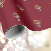 Weihnachtself-Wrapping Paper von Mädchen zu hören Geschenkpapier