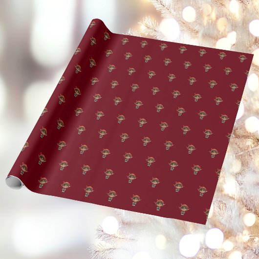 Weihnachtself-Wrapping Paper von Mädchen zu hören Geschenkpapier