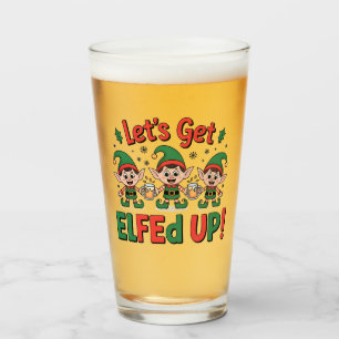 Weihnachtselfen beim Biertrinken: Lasst uns Elf-mä Glas