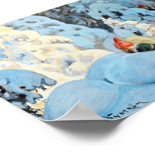 Weihnachtselfen bringen Geschenke Poster (Ecke)