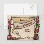 Weihnachtselfen Feiertagspostkarte (Vorne/Hinten)