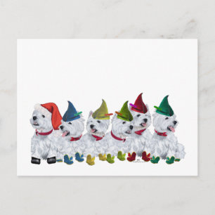 Weihnachtselfen Feiertagspostkarte