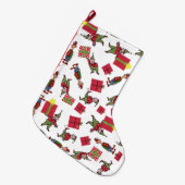 Weihnachtselfen Fleece Weihnachten Strumpf ln Großer Weihnachtsstrumpf (Vorderansicht (hängend))