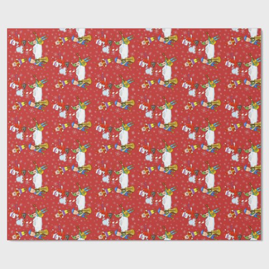 Weihnachtselfen für Musiker und Weihnachtswrapping Geschenkpapier (Flach)