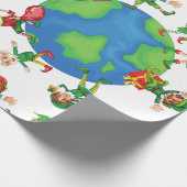 Weihnachtselfen Geschenkpapier (Ecke)