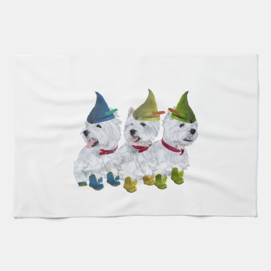 Weihnachtselfen Geschirrtuch (Horizontal)