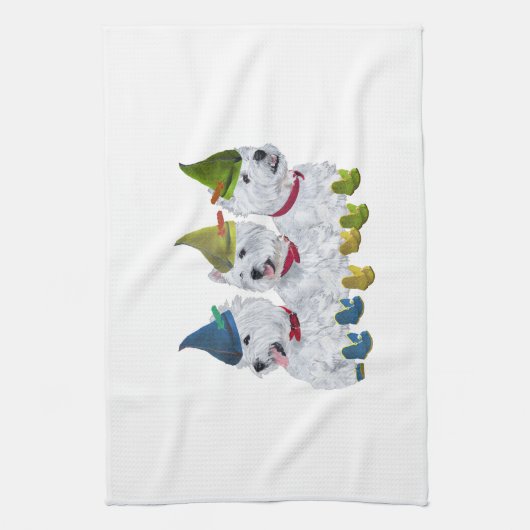 Weihnachtselfen Geschirrtuch (Vertikal)